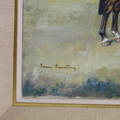 1379 - V Daventry, oil on canvas, horse portrait, signed, 16