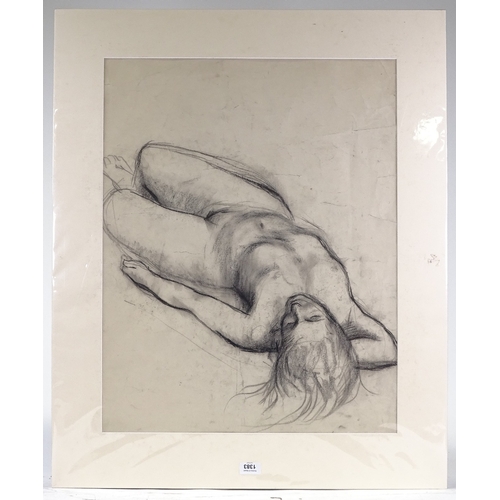 1383 - Barbara Dorfe, charcoal on paper, nude, 21