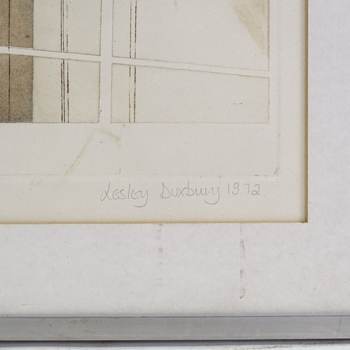 1387 - Lesley Duxbury, print, abstract, signed in pencil, plate size 15