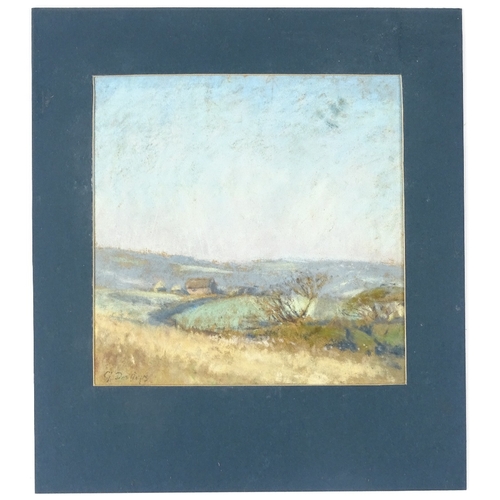 1392 - Gertrude De Clayes (1879 - 1949), pastels, Sussex hills, signed, 7