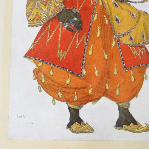 1395 - Leon Bakst, pochoir print, theatrical costume study, 9.5