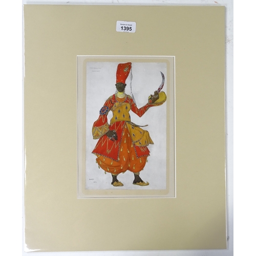 1395 - Leon Bakst, pochoir print, theatrical costume study, 9.5