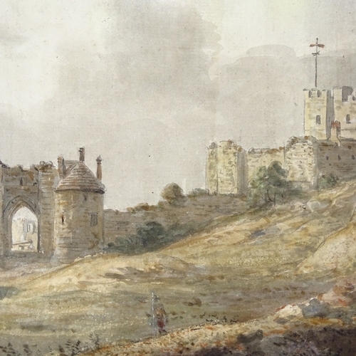 1399 - 18th century watercolour, soldiers at Dover Castle, unsigned, 9