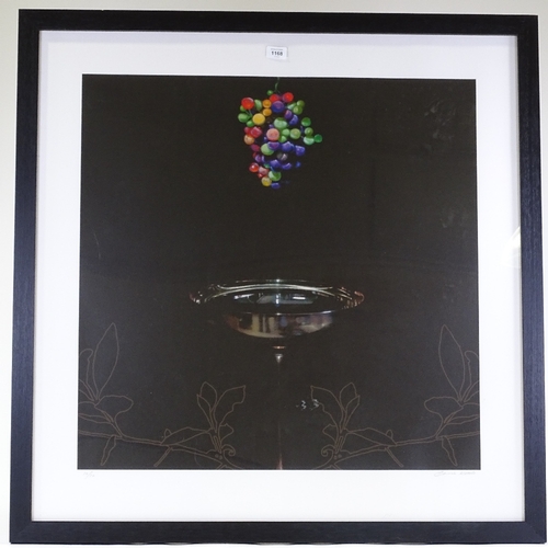 1168 - Chris Kettle, giclee print, still life of grapes and silver bowl 2011, signed on the mount, no. 10/1... 