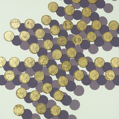 1180 - Justine Smith, hand-gilded screen print, currency - Euro, from an edition of 80, 2006, image 28