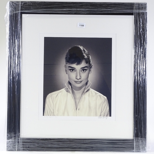 1184 - Jack Cardiff OBE, photograph, Audrey Hepburn, signed on the mount, no. 19/25, image 14.5