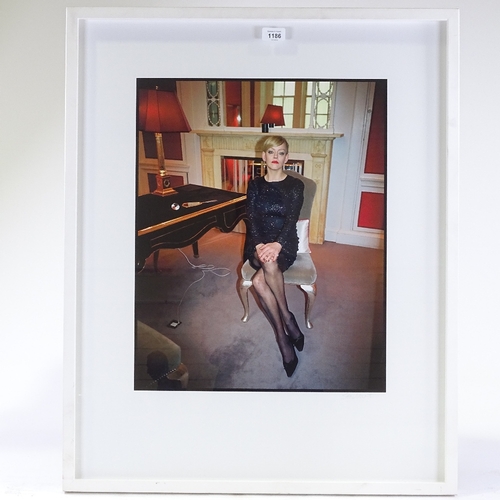 1186 - John Stoddart, photograph, lady in black dress, signed on the mount 2004, 20