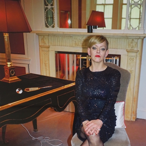 1186 - John Stoddart, photograph, lady in black dress, signed on the mount 2004, 20