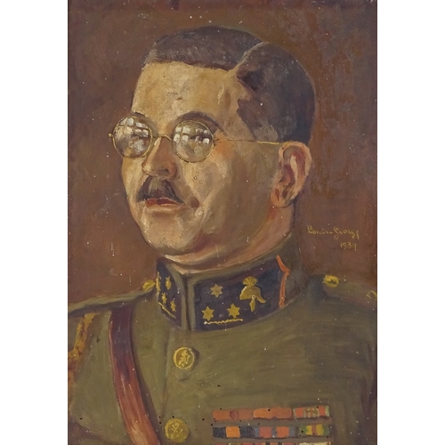 1209 - Louisa Giorgy, oil on panel, portrait of Heinrich Himmler, signed and dated 1934, 16.5