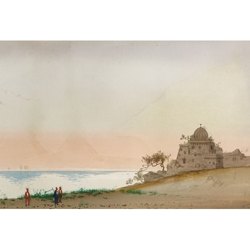 1211 - Augustus Lamplough, watercolour, the Isle of Rhoda, signed, 10