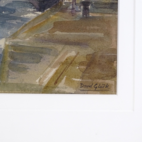 1224 - David Gluck ARCA RWS, watercolour, sunset Schiavoni Venice, signed with artist's label verso, 20