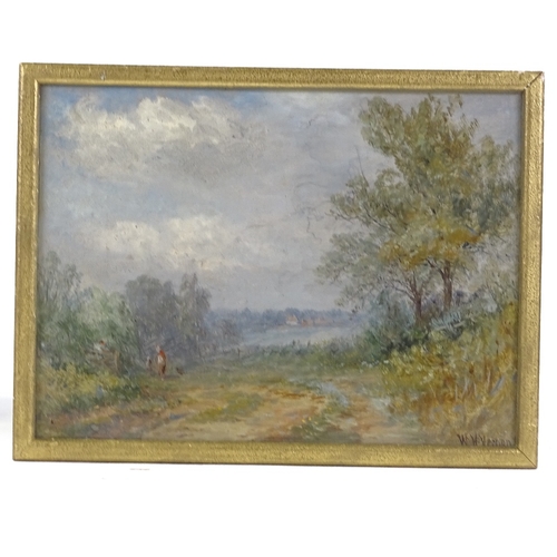 1226 - William Henry Vernon (1820 - 1909), oil on board, impressionist landscape, signed, 8