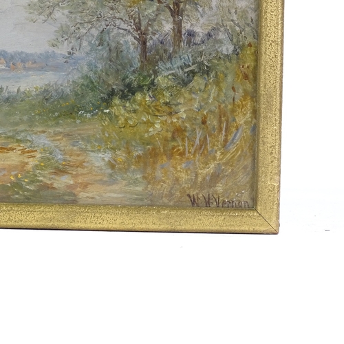 1226 - William Henry Vernon (1820 - 1909), oil on board, impressionist landscape, signed, 8