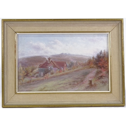 1247 - Edwin Burleigh Younger, oil on board, Devon landscape, signed, 8.5