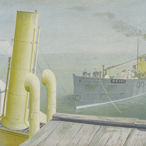 1254 - Felix Kelly, School print, drifter and paddle steamer 1946, 16