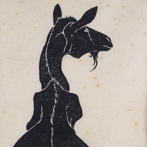 1256 - Michael Edwards, woodcut print, mountain goat, 1976, signed in pencil, 19