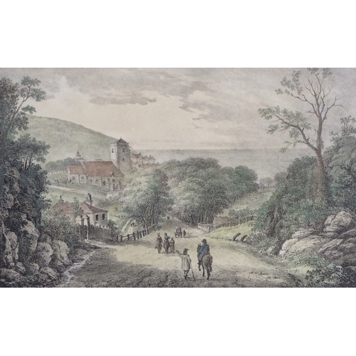 1271 - Early 19th century coloured engraving, entrance to Hastings from the London Road, published by Georg... 