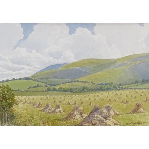 1274 - Leeson Rowbotham, watercolour, the South Downs near Brighton, signed, 10