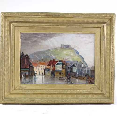 1279 - Wilfred Fryer (1891 - 1968), oil on canvas, Hastings net huts, signed with monogram, 10