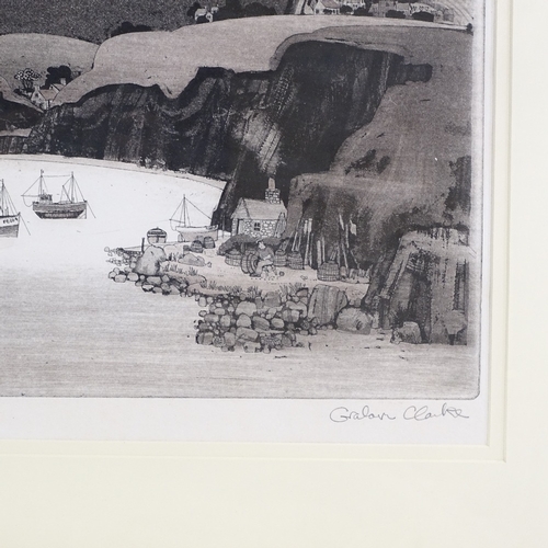 1281 - Graham Clarke, etching, St Aldhelm's Dream of Purbeck, signed in pencil, plate size 13.5