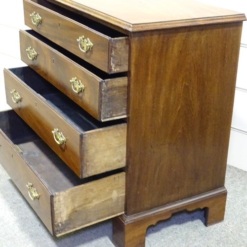 326 - A George III mahogany bachelor's chest of 4 long graduated drawers on bracket feet, width 2'7