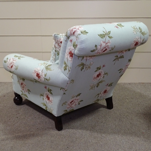 333 - A George Smith Studio lounge chair in the manner of Howard & Sons with matching cushion, maker's pla... 