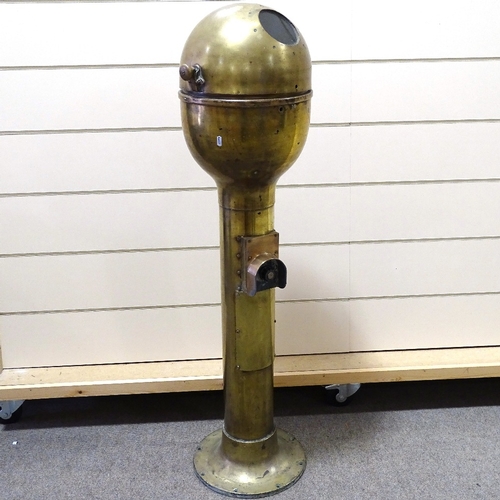 336 - A pair of early 20th century brass ship's gyro repeater stands, fitted with 8