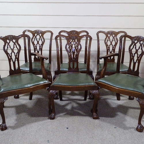 349Q - 6 Chippendale style mahogany dining chairs