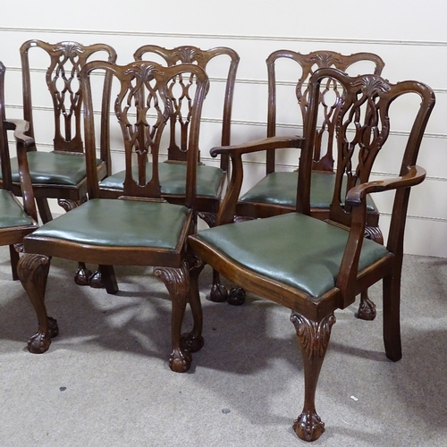 349Q - 6 Chippendale style mahogany dining chairs