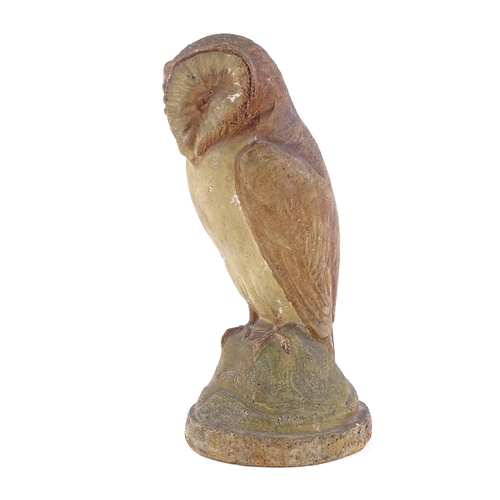 122 - A contemporary stoneware pottery owl, height 24cm