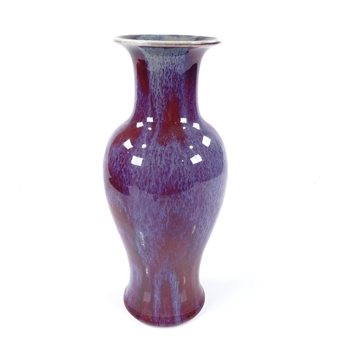 125 - A Chinese red flambe glaze vase, height 30cm