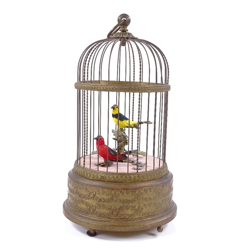 135 - An automaton bird cage, by Reuge Music Switzerland, mid-20th century, height 28cm, working order