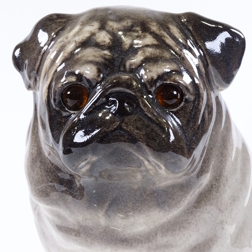 137 - A large Winstanley Pottery Pug dog, height 29cm