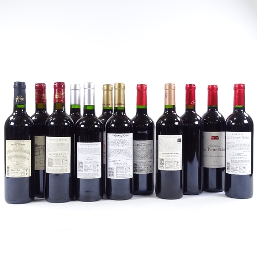 159 - 12 Bottles of Claret - a mixed group of Bordeaux wine regions from 2015/16 vintage