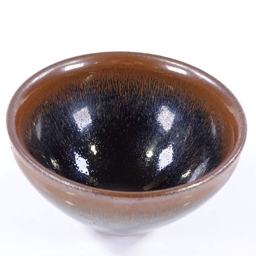 179 - A Chinese tenmoku hare's fur glaze bowl, diameter 12.5cm