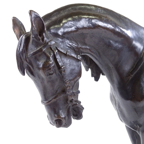 180 - Alexander Phimister Proctor (American - 1862 - 1950), bronze sculpture, Arabian stallion, length 45c... 