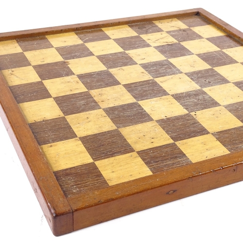 189 - A rosewood and satinwood inlaid chess board, by Jaques & Son of London, width 35cm