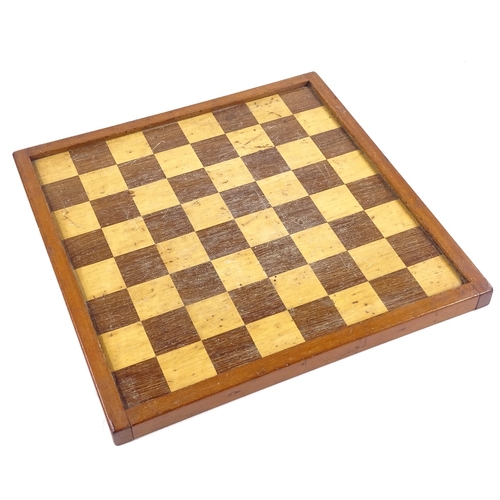 189 - A rosewood and satinwood inlaid chess board, by Jaques & Son of London, width 35cm