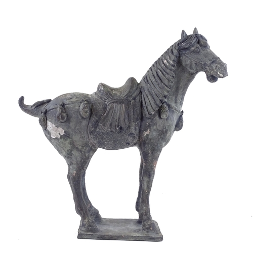 196 - A painted terracotta Tang style horse, height 40cm