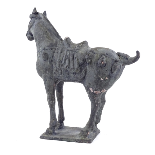 196 - A painted terracotta Tang style horse, height 40cm