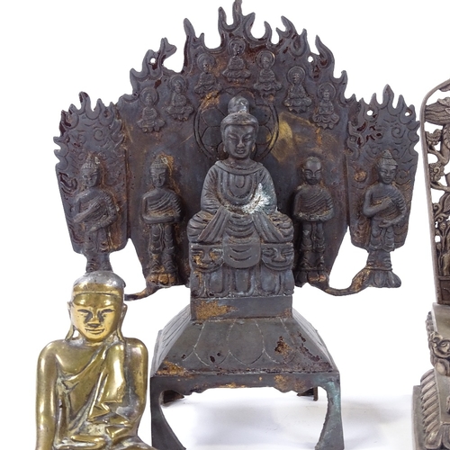 26 - A group of 4 various Oriental bronze deities, largest height 23cm