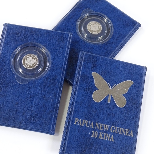 58 - 3 Papua New Guinea platinum 10 kina proof coins, 1.571g each