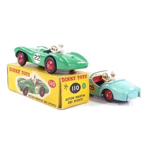 71 - Dinky Sports Cars, comprising Aston Martin DB3, boxed, and Triumph TR2 no. 111 (no box) (2)