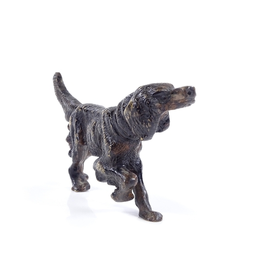 79 - A cold painted bronze Pointer dog, length 13cm