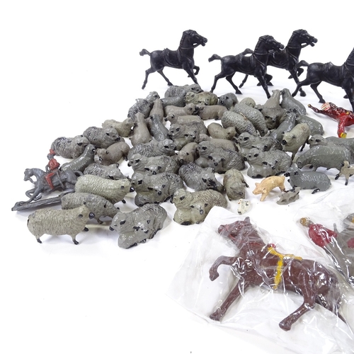 83 - A large quantity of lead figures and farm animals, including Britains and double O figures