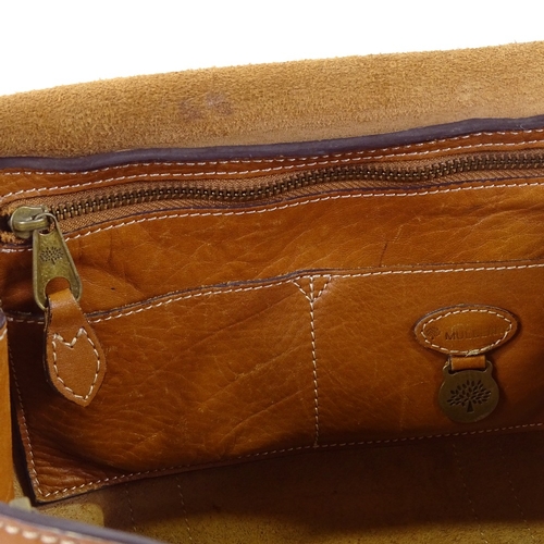 98 - A Mulberry Bayswater tan leather handbag, with padlock and key, serial no. 565321, with dust bag