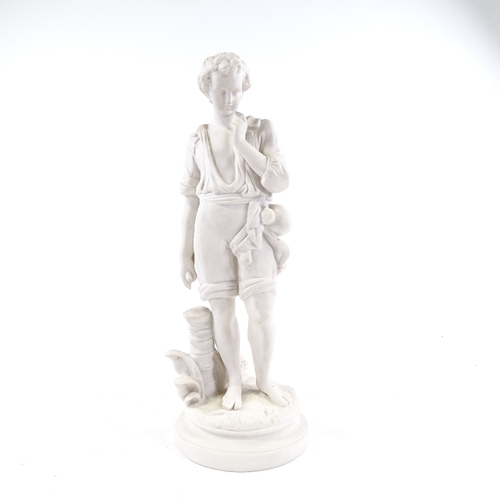 244 - A Parian porcelain figure of a standing country man, no factory marks, height 34cm