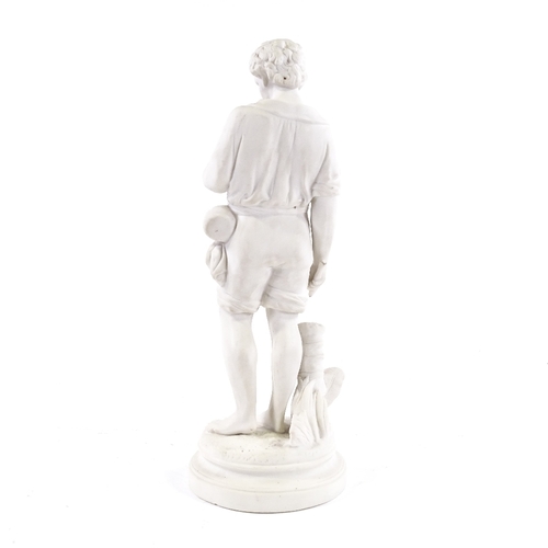 244 - A Parian porcelain figure of a standing country man, no factory marks, height 34cm