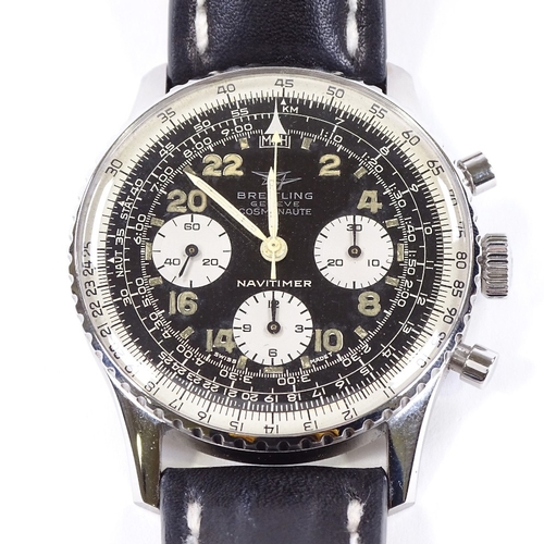 400 - BREITLING - a rare stainless steel Navitimer Cosmonaute mechanical chronograph wristwatch, ref. 809,... 