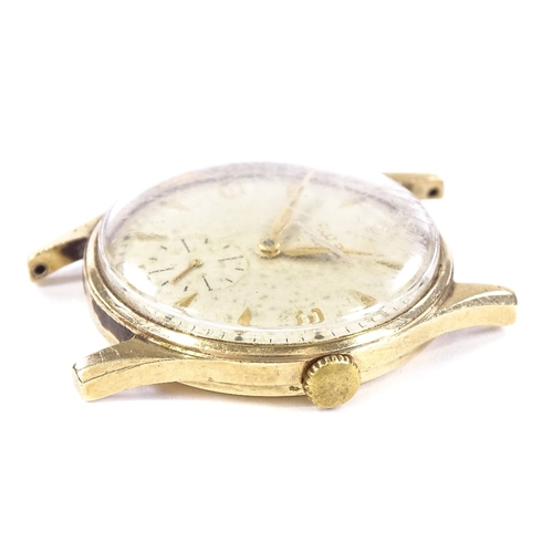 401 - ROLEX - a 9ct Precision mechanical wristwatch head, circa 1960s, ref 12868, silvered dial with gilt ... 